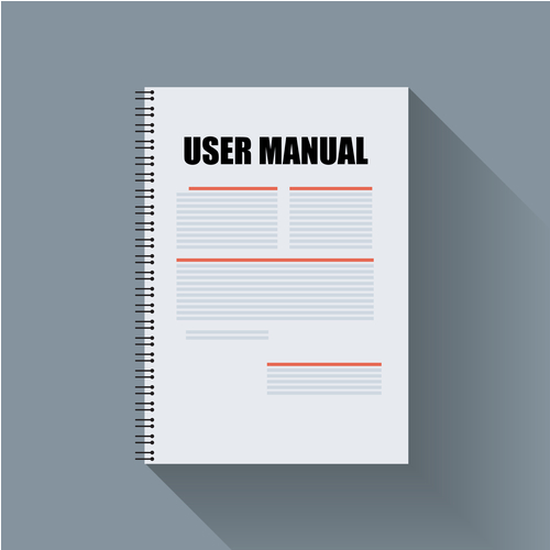 Notebook page titled 'USER MANUAL'